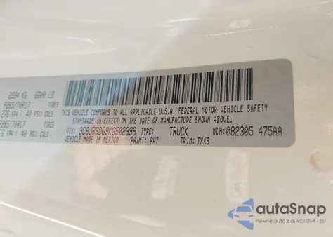 2019 Ram 1500 Classic Tradesman 4X2 8' Box z USA, uszkodzony, nr VIN 3C6JR6DG9KG502399